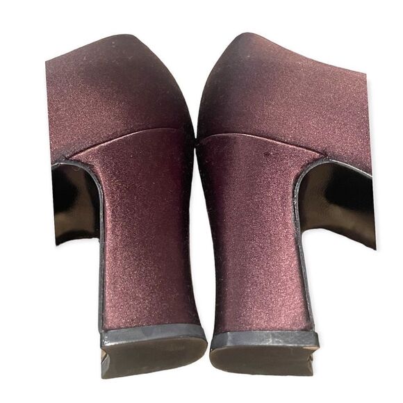 Stuart Weitzman Chocolate Brown Satin Classic Square Toe Heels Shoes Size 6.5 - Picture 8 of 10